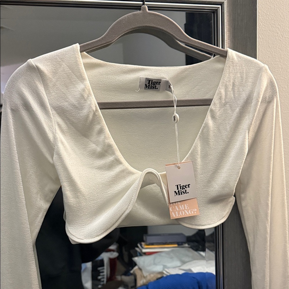 Tiger Mist Cream Crop Top